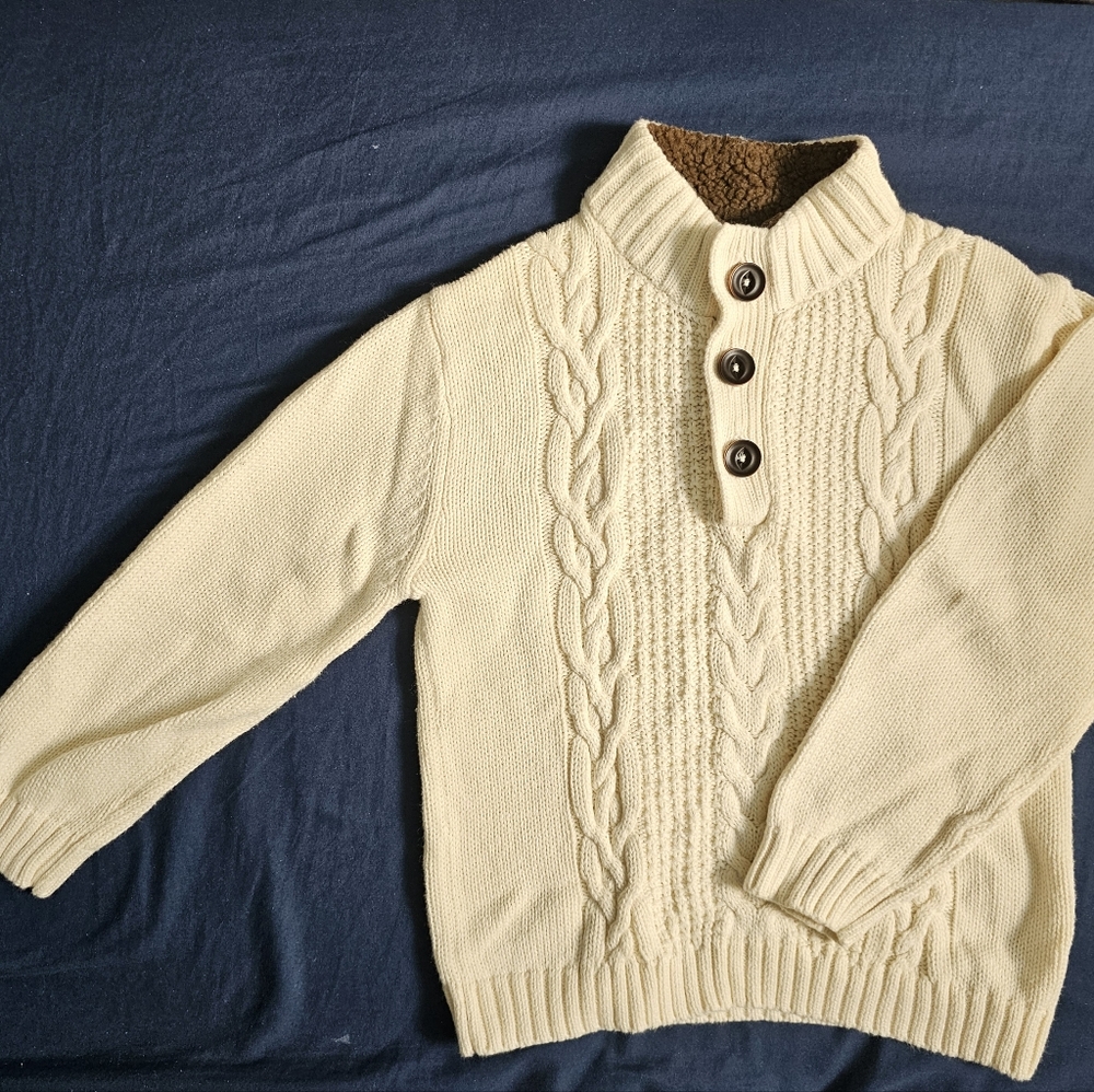 Cherokee Boys Cable Knit Sweater Size 5T Ivory